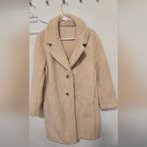 Uniqlo Women's Cream Teddy Coat